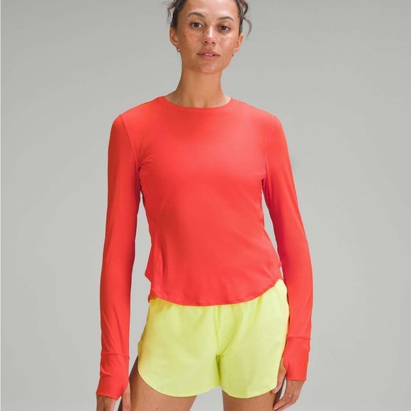 Lululemon UV Protection Fold-Over Running Long-Sleeve Shirt Solar Orange size 6‌ - Picture 6 of 14